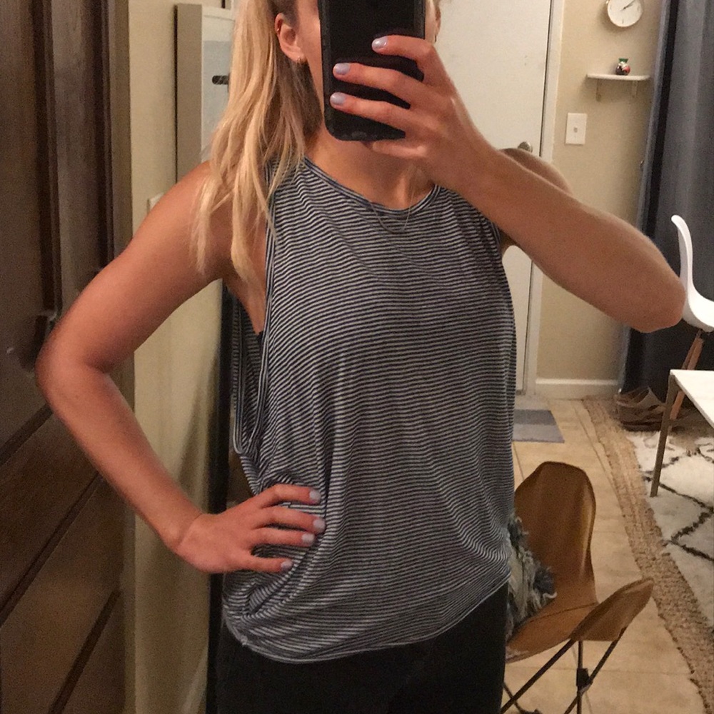 FREE PEOPLE BLUE STRIPED TANK